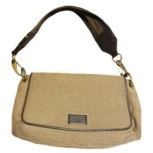 Vintage Gucci Canvas & Leather Shoulder Bag, Style # 106671 Made in Italy